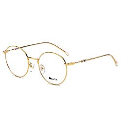 DONNA Stylish Clear Lens Women Glasses Samll Circle Round Frame Blue Light Blocking for Computer DN47-JB