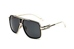 Gobiger Aviator Sunglasses for Men 100% UV Protection Goggle Alloy Frame 59mm Lens Width (Gold Frame, Grey)
