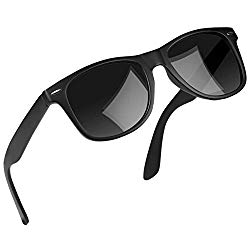 Joopin Polarized TR90 Unbreakable Sunglasses Classic Lightweight Sun glasses UV400 (TR90 Black)