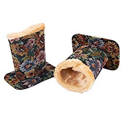 Juvale Pack of 2 Eyeglass Holders – Eyeglass Stands with Soft Plush Lining – Eyeglass Holder Stands, 4.5 x 4.7 x 3.2 Inches, Floral Design