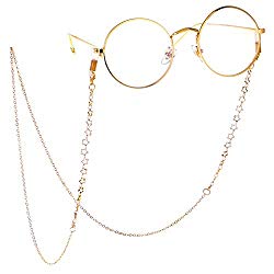 LUFF Anti-Skid Reading Glasses chain Glasses Strap retro metal chain sunglasses glasses holder (Gold)