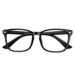 LUMDERIO Blue Light Blocking Glasses Computer Game Glasses Square Eyeglasses Frame Glasses Unisex