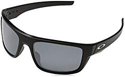 Oakley Men’s Drop Point Polarized Iridium Rectangular Sunglasses, Matte black, 60 mm