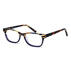 OCCI CHIARI Rectangle Stylish Non-prescription Optical Women Eyewear Frame With Clear Lens (4090-Blue(Anti-Bluelight))