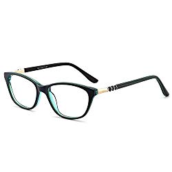 OCCI CHIARI Women Casual Eyewear Frames Non-Prescription Clear Lenses Eyeglasses (A-Blue)