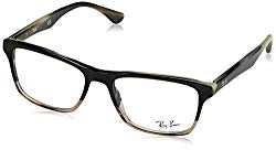 Ray-Ban RX5279 Square Eyeglass Frames, Grey Horn Transparent Grey/Demo Lens, 53 mm