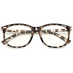 Slocyclub Unisex Blue Light Blocking Glasses Oversized Non-prescription Glasses Round Clear Lens Eyeglasses