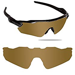 Fiskr Anti-saltwater Polarized Replacement Lenses for Oakley Radar EV Path Sunglasses (Bronze Gold – Anti4s Mirror Polarized, 0)