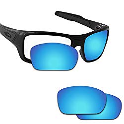 Fiskr Anti-saltwater Polarized Replacement Lenses for Oakley Turbine Sunglasses (Ice Blue – Anti4s Mirror Polarized, 0)