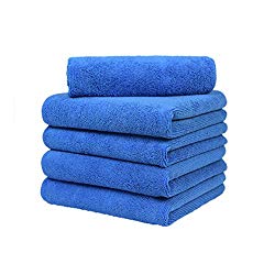 CARCAREZ Premium Microfiber Detailing Towels, 380 GSM Lint Free Car Buffing Waxing Polishing Drying Towel, 16×16 inch, Pack of 5