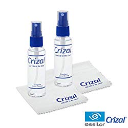 Crizal Eye Glasses Cleaning Cloth and Spray | Crizal Lens Cleaner (2 oz) with Crizal 6 1/2″ X 6 1/2″ Microfiber Cloth. #1 Doctor Recommended Cleaner and Cloth for Crizal Anti Reflective Lenses-2 Pack