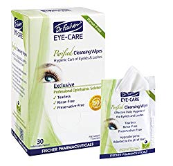 Dr. Fischer Premium, Purified, Non-Irritating & Hypoallergenic Eyelid Wipes- Pre-moistened for Complementary Treatment of Red Eye, Dry Eye, and Blepharitis & Conjunctivitis – Cleanses Make-up (30)