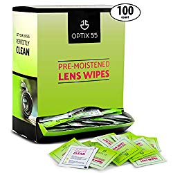 Eyeglass Cleaner Lens Wipes – 100 Pre-Moistened Cleaning Cloths – Glasses Cleaner Wipe Safely Cleans Eye Glasses, Sunglasses, Screens, Electronics, Computer Monitor and Camera Lense | Streak-Free
