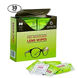 Eyeglass Cleaner Lens Wipes – 30 Pre-Moistened Cleaning Cloths – Glasses Cleaner Wipe Safely Cleans Eye Glasses, Sunglasses, Screens, Electronics, Computer Monitor and Camera Lense | Streak-Free