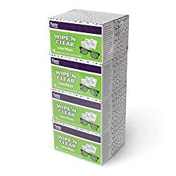 Flents Wipe ‘N Clear Lens Cleaning Wipes | 4 Portable Boxes Of 75 | 300 Count Bonus Pack