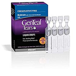 GenTeal Tears Lubricant Eye Drops, Moderate Liquid Drops, 36 Sterile, Single-Use Vials, 0.9-mL Each