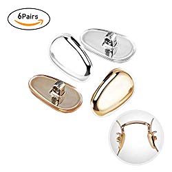 Eyeglass Nose Pad Repair Kit,6 Pairs Nose Pad Replacement for Glasses,Sunglasses Gold Silver Soft Silicone Nose Pads