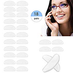 Shayin Glasses Nose Pads Stick on Anti Slip Soft Silicone Adhesive Nosepads for Eyeglass Glasses Sunglasses(18 Pcs)