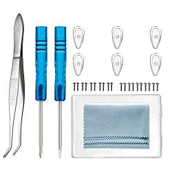 Soft Silicone Air Chamber Eyeglass Nose Pads, Eyeglass Repair Kit, Tweezers, Glasses Nose Pads 15mm (Blue, 3 Pair)