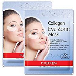 2 Pack Total 60(30 in each pack) Purederm Collagen Eye Zone Pad Patches Mask Wrinkle Care (2 Pack)