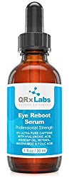 Eye Reboot Serum with 6% Caffeine, Hyaluronic Acid, Rosehip Oil, Retinol, Niacinamide & Folic Acid – Reduces Puffiness, Dark Circles, Crow Feet, Wrinkles and Fine Lines Around the Eyes – 1 oz / 30 ml