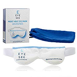 Eye See Dry Eye Moist Heat Compress – Warm Eye Compress to treat Dry Eyes, Blepharitis, Stye,Chalazion and Meibomian Gland Dysfunction -Stays Hot as a Heated Eye Mask Should! Storage Pouch Included!