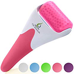 Ice Roller Face Massager – Therapeutic Cooling to Naturally Tone & Tighten | Brighten Complexion and Reduce Wrinkles, Under Eye Puffiness | Facial Cool Ice Rollers for Migraine + Pain Relief (Magenta)