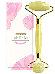 Jade Roller and Gua Sha Set – 2 in 1 Natural Facial Jade Roller and Gua Sha Facial Tool Massager for Anti-Aging, Wrinkles, Slimming, Scraping and Facial Therapy (Jade Roller for Face)
