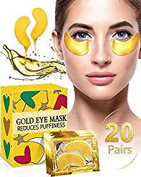 Under Eye Patches for Puffiness – iMethod 24K Gold Hydrogel Collagen Eye Mask, Under Eye Bags Treatment, Great for Reducing Dark Circles, Puffy Eyes & Fine Lines, 20 Pairs