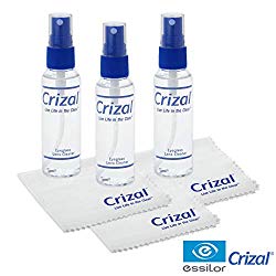 Crizal Eye Glasses Cleaning Cloth and Spray | Crizal Lens Cleaner (2 oz) with Crizal 6 1/2″ x 6 1/2″ Microfiber Cloth. #1 Doctor Recommended Crizal Anti Reflective Lenses-3 Pack