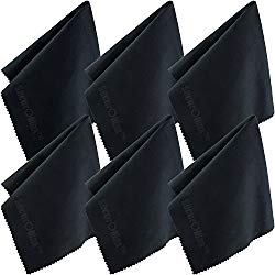 Large Microfiber Cleaning Cloths (12×12 Inch, 6 Pack) for Big TV Screens, Eyeglasses, Camera Lens, Smartphones and Tablets