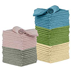 Microfiber Cleaning Cloth, 50 Pack 12 x 16 – for Kitchen, Car, Super Absorbent Cloths – Polishing Shop Rags with Streak Free Finish for Indoor, Outdoor Surfaces – Premium Dusting Huck Towels