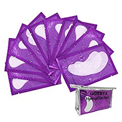 100 Pairs Eyelash Extension Gel Patches, Lash Extensions Lint Free Hydrogel Under Eye Pads Beauty Eye Mask supplies(purple)