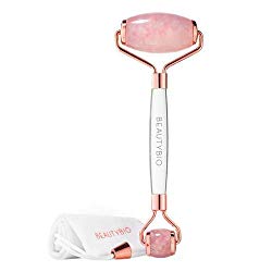 BeautyBio Quartz Roller Pure, Sustainably harvested Brazilian Rose Quartz Face, Eye & Body Roller