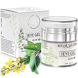 Eye Gel with Hyaluronic Acid, Reduce Dark Circles, Puffiness and Eye Bags. Anti Wrinkle Under Eye Treatment, Hydrating Gel with Collagen, Aloe and Vitamin E, Anti Aging Cream for Men & Women
