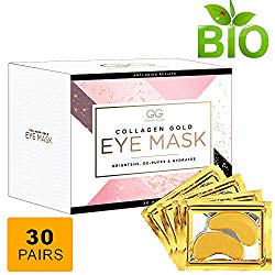 Gold Glow 24k Collagen Under Eye Patches,Gel Mask,Hyaluronic Acid Reduces Puffiness,Dark Circles,Anti Wrinkle,Anti Aging Gold Eye Mask,Hydrogel,Undereye Bags Treatment,Puffy Eye Pads For Men women