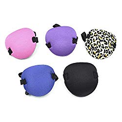 Homiest 5 Pcs Various Elastic Eye Patch Strabismus Adjustable Eye Patch Eye Mask with Buckle for Adult and Kid