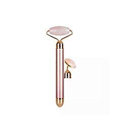 Jade Roller Face Massager Vibrating Facial Roller & Massager, Rose Quartz Face Roller Anti Aging Facial Therapy, Cheeks Slimmer, Skin Tightening, Rejuvenates Relax Beauty Tools