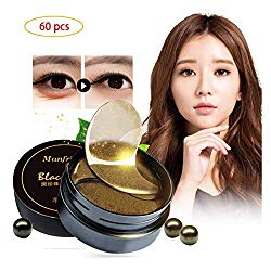 Korean 60 psc Black Gold Pearl Collagen Eye Patch | Anti Wrinkle Eye Mask Gel Sleep Mask Dark Circles Under Eye Bags Treatment | All-Natural Eye Care Gel for Women and Men eye-pad