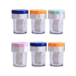 RMISODO 6 Pieces Manually Contact Lens Cleaner Washer Plastic Lens Case Cleaning Container