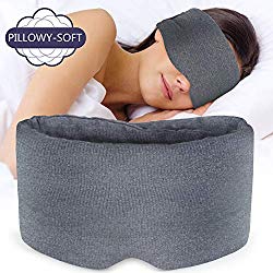 Sysrion Sleep Eye Mask – Ultra Soft Comfortable Sleeping Mask for for Home Sleep Travel Shift Work, Nose Pad Designed Light Blocking Eye Blinder, Fully Adjustable Strap and Skin Friendly