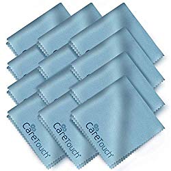 Care Touch Microfiber Cleaning Cloths, 12 Pack – Cleans Glasses, Lenses, Phones, Screens, Other Delicate Surfaces – Large Lint Free Microfiber Cloths – 6″x7″