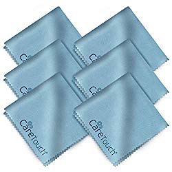 Care Touch Microfiber Cleaning Cloths, 6 Pack – Cleans Glasses, Lenses, Phones, Screens, Other Delicate Surfaces – Large Lint Free Microfiber Cloths – 6″x7″