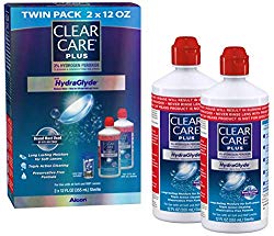 Clear Care Plus Cleaning and Disinfecting Solution with Lens Case, Twin Pack, 12-Ounces Each