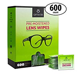 Eyeglass Cleaner Lens Wipes – 600 Pre-Moistened Cleaning Cloths in Hangable Box for Wall | Glasses Cleaner Wipe Safely Cleans Eye Glasses, Sunglasses, Screens, Electronics & Camera Lense | Streak-Free