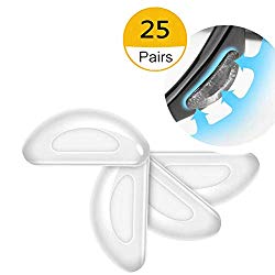 Eyeglass Nose Pads Stick on Anti-Slip Soft Silicone Adhesive Nose Pads for Eyeglasses Glasses Sunglasses (Clear) (25 pairs)