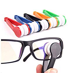 Mini Sun Glasses Eyeglass Microfiber Spectacles Cleaning Clip Soft Brush Cleaning Tool Microfiber Glasses Eyeglasses Cleaner – 5 Pack