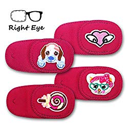 Astropic 4Pcs Eye Patches for Kids Girls Boys Eye Patch for Glasses Medical Patches for Adults Children with Lazy Eye Amblyopia Strabismus and After Eye Surgery (Right Eye, Pink)