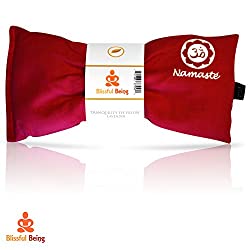 Blissful Being Namaste Yoga Eye Pillow with Lavender – Lavender Eye Pillow Perfect for Savasana, Meditation, Relaxation, Yoga and Stress Relief – Soft, Organic Cotton (Pink)