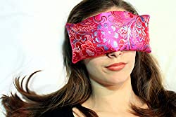 Candi Andi Handmade Eye Pillow | Stress, Anxiety, Migraine Relief, Sleep Aid, Aromatherapy | Hot/Cold | Flax Seed Filled | Lavender Scented | Satin Brocade & Crushed Velvet | Fuchsia Garden – TEPL-FG